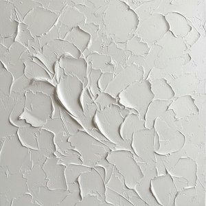 Ätherische Alabasterblüte: Eine Monumentale Studie In Skulpturalem Weißem Impasto-relief — David Moreau