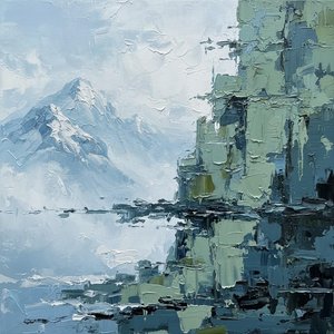Monolithische Stille: Eine Ätherische Studie Von Gletschergipfeln Und Skulpturalen Schatten — Laurent Fabre