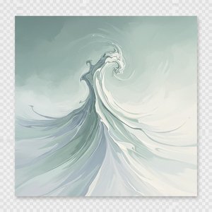 Ephemeral Ascent: A Study In Cool Tones And Monumental Oceanic Suspension — Christian Noiret