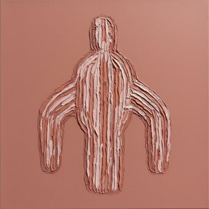 Eterisk Monolitt I Terracotta: En Skulpturell Studie Av En Seren Menneskelig Form