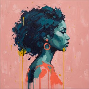 Indigo Whispers Against Dusty Rose: A Study In Impasto Contradiction And Form — Christian Noiret