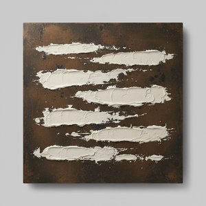 Monolithic Rhythms In Bronze And Cream: A Singular Study Of Impasto Texture — David Moreau