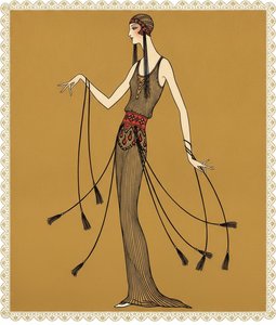 Crimson Accents Amidst Ochre Lines And Tasseled Silhouettes — Valentin Laurent De Courcey