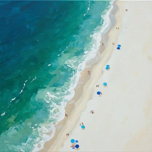 Azurblaue Rhythmen: Eine Singuläre Studie Von Küstenfluss Und Impasto-ufergelassenheit — Christian Noiret