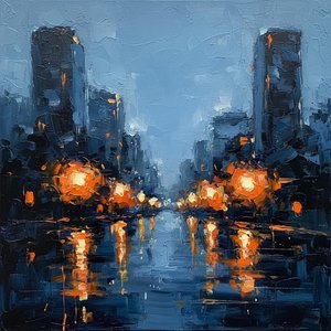 Medianoche Monolítica: Un Estudio Simétrico De Resplandor Ámbar Y Sombras Urbanas — Christian Noiret