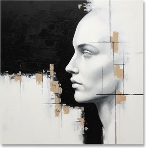 Fragmented Soul In Monochromatic Silence With Ochre Geometric Intersections — Laurent Fabre