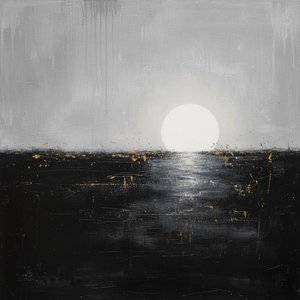 Celestial Solitude: A Monochromatic Study In Gold Leaf And Ethereal Grey Shadows — Christian Noiret
