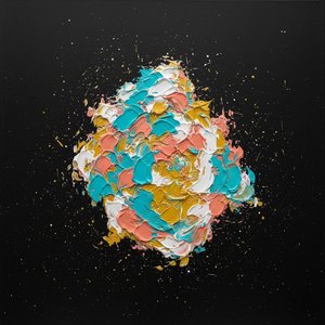 Primordial Resonance: A Sculptural Burst Of Teal And Ochre Within The Eternal Void — Christian Noiret