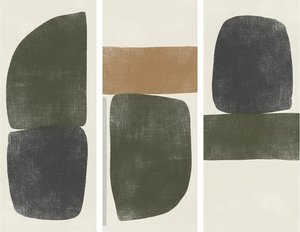 Earthen Echoes In Triptych: A Monumental Study Of Serene Organic Forms — Laurent Fabre