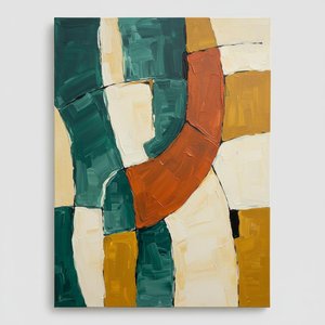 Interstitial Planes Of Ochre And Teal: A Study In Geometric Resonance. — Christian Noiret