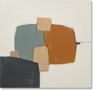 Monolithische Echos Von Ocker Und Holzkohle In Einer Meditativen Abstrakten Komposition — Laurent Fabre
