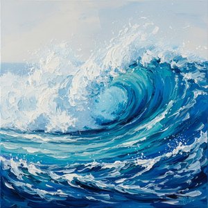 Cerulean Surge: A Monumental Study Of Kinetic Motion And Deep Oceanic Tension — Christian Noiret, Contemporary Abstract