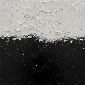 Stratigraphic Dialogue: Where Pale Impasto Meets Obsidian Depths Of Memory — Christian Noiret