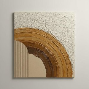 Monolithic Earth: A Sculptural Study Of Ochre Arcs And Rugged Textural Topography — David Moreau