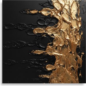 Flujo De Obsidiana Dorada: Un Estudio Monumental En Oro Escultórico Y Vacío Eterno — David Moreau