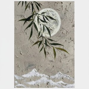 Solitudine Lunare Su Silenziose Ombre Verdanti E Creste Di Mare Bianche — David Moreau