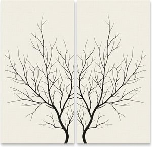 Symmetrical Echoes Of Midnight Branches Upon A Timeless Cream Canvas — Laurent Vionnet