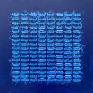 Monolithische Blaue Rhythmen: Eine Skulpturale Studie In Cerulean-impasto Und Mitternachtssymmetrie — Laurent Vionnet