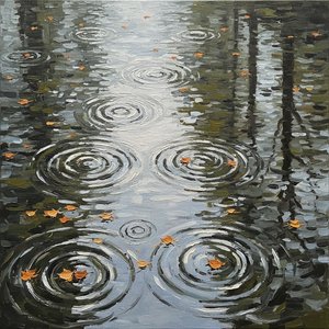 Echoes Of Solitude: A Meditative Study Of Rippling Silver And Autumnal Embers — Christian Noiret