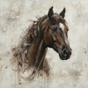 Ethereal Equine Echoes In Umber And Ochre: A Monumental One Of One Masterpiece — Christian Noiret
