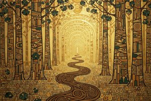 The Gilded Pilgrimage: An Eternal Path Of Golden Radiance — Jacques Villedieu