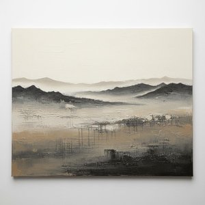 Monolithische Stille: Eine Geschichtete Studie Aus Ätherischem Nebel Und Verbrannter Erde — Laurent Roche