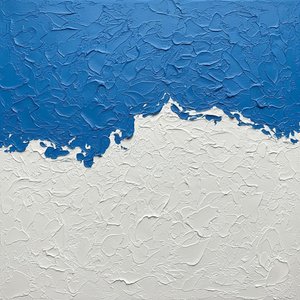 Cerulean Fracture: A Monumental Study In Impasto Texture And Spontaneous Blue Horizon — David Moreau