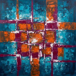 Fratture Luminose In Teal E Arancio Bruciato: Un Mosaico Spontaneo Di Luce — Christian Noiret