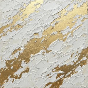 Ethereal Radiance: A Singular Study Of Gilded Impasto And Luminous White Motion — David Moreau