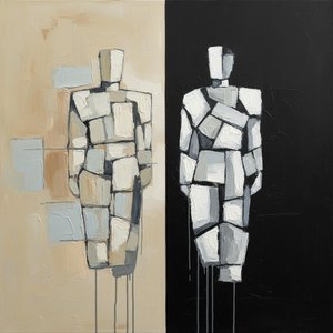 Monolitos Fragmentados En Sombras Dualistas Y Tonos Beige Etéreos — Laurent Fabre