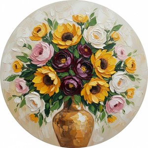 Radiant Resonance: A Sculptural Symphony of Golden Petals and Gilded Bronze