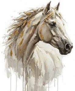 Gilded Equine Majesty: A Monolithic Study In Alabaster, Gold, And Fluid Motion — Christian Noiret