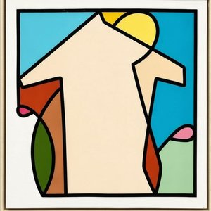 Celestial Equilibrium: A Singular Meditative Study In Geometric Harmony And Azure Light — Jean-paul Blanchet