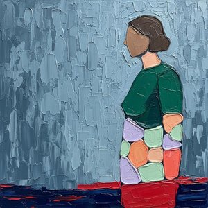 Soledad Fragmentada En Azul: Un Estudio Monumental De Forma Orgánica Y Textura — Christian Noiret