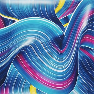 Rhythmic Convergence Of Prismatic Ribbons In A Fluid Symphony Of Motion — Benoît Dumas, Airbrush Pop