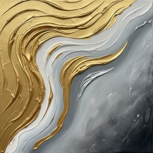 Vergoldete Rhythmen In Bewegung: Eine Monumentale Studie Von Skulpturalem Gold Und Schattiertem Grau — Laurent Fabre