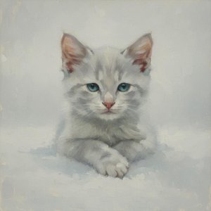 Azure Gaze In Ethereal Silence: A Tonalist Study Of Innocence — Baptiste Schmitt