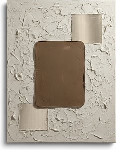 Monolithic Echoes In Taupe: A Sculptural Study Of Tactile Earth And Light — David Moreau