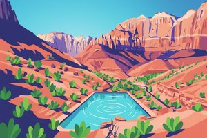 Azure Resonance in the Ochre Canyon