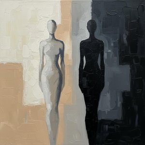 Dualità Eterna: Uno Studio Monumentale Di Luce E Ombra Nel Monocromo Materico — Laurent Fabre