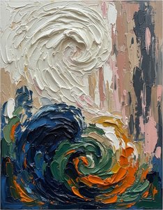 Celestial Vortex In Motion: A Singular Study Of Impasto Light And Turbulent Shadows — David Moreau