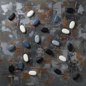 Floating Monoliths In A Distressed Landscape Of Slate And Oxidized Bronze — David Moreau