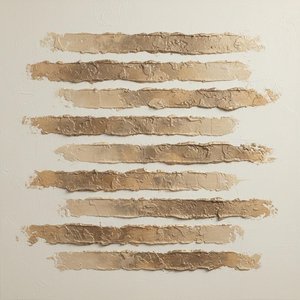 Monolithic Layers Of Sand And Champagne In Sculptural Impasto Relief — David Moreau