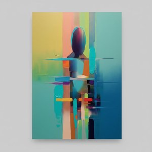 Fragmented Silhouette In Indigo Tones: A Monumental Study Of Ethereal Geometric Dissolution — Laurent Fabre