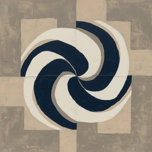 Vortice Celeste In Blu Navy E Taupe: Uno Studio Monumentale Del Caos Controllato — Laurent Fabre