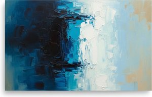 Ethereal Tides Of Midnight Blue And Luminous White Impasto Horizon — Christian Noiret