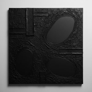 Monolithische Schatten: Eine Singuläre Studie Von Obsidian-leerräumen Und Urzeitlichen Texturen