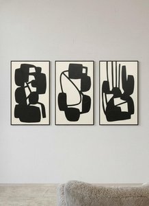 Monolithische Echos In Obsidian Und Creme: Ein Singuläres Triptychon Gestischer Form — Laurent Vionnet