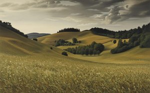 Composition In Ochre And Shadowed Form — Jacques Villedieu