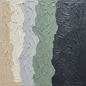 Monolithic Rhythms In Sage And Charcoal: A Meditative Study Of Textured Tonal Transitions — David Moreau
